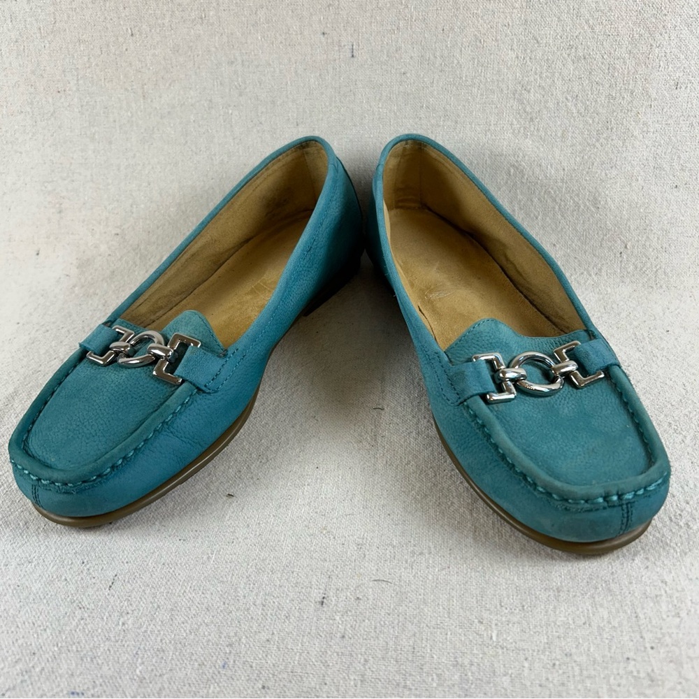 Aerosoles Women’s 7.5 Teal Leather Loafer - Picture 8 of 11